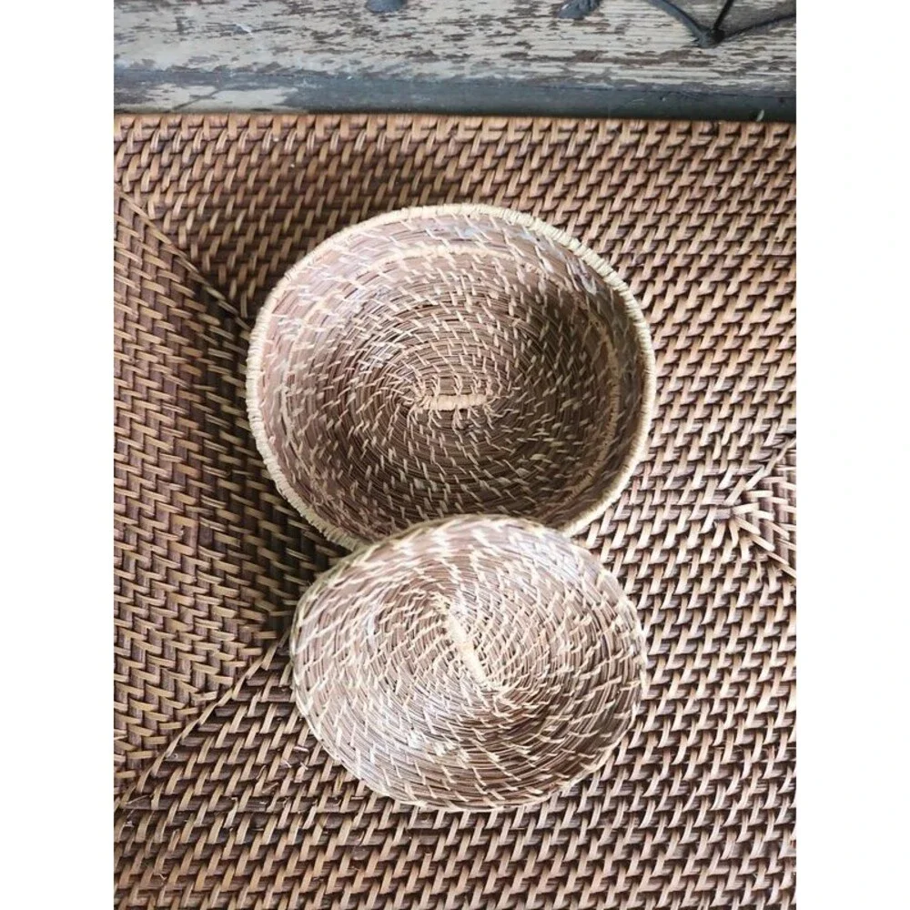 Handwoven basket with lid  Finely Handwoven Small Trinkets, Jewelry, Doodads, 6